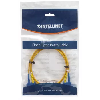 Intellinet kuitu-patchkaapeli, OS2, SC/SC, 1 m, keltainen, duplex, singlemode, 9/125 µm, LSZH, kuitu, elinikäinen takuu
