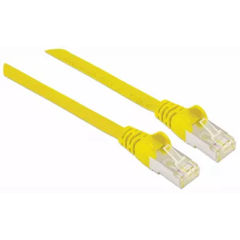 Intellinet verkkokaapeli, Cat7-kaapeli/Cat6A-liitin, 2 m, keltainen, kupari, S/FTP, LSOH/LSZH, PVC, RJ45, kullatut kontaktit, ilman lukituskieltä, taittumissuoja, elinikäinen takuu