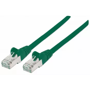 Intellinet verkkokaapeli, Cat7-kaapeli/Cat6A-liitin, 7,5 m, vihreä, kupari, S/FTP, LSOH/LSZH, PVC, RJ45, kullatut kontaktit, taittumissuoja, holkkisuoja, elinikäinen takuu