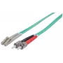 Intellinet kuitu-kaapeli, OM3, ST/LC, 2 m, aqua, duplex, multimode, 50/125 µm, LSZH, kuitu, elinikäinen takuu