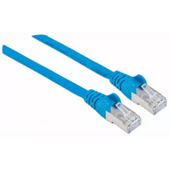 Intellinet verkkokaapeli, Cat7-kaapeli/Cat6A-liitin, 1,5 m, sininen, kupari, S/FTP, LSOH/LSZH, PVC, RJ45, kullatut kontaktit, ilman lukituskieltä, valettu, elinikäinen takuu