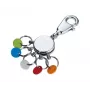 Avainrengas TROIKA PATENT/Colour KYR61/CH monivärinen hopea messinki