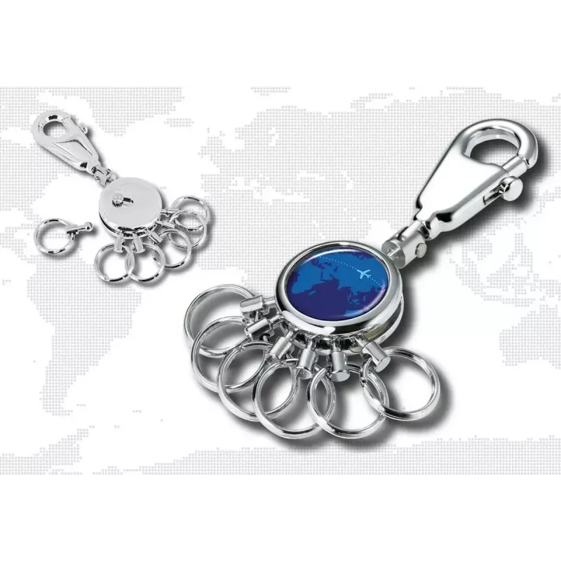 Avainrengas TROIKA AROUND THE WORLD sininen hopea metalli 25x90x9mm