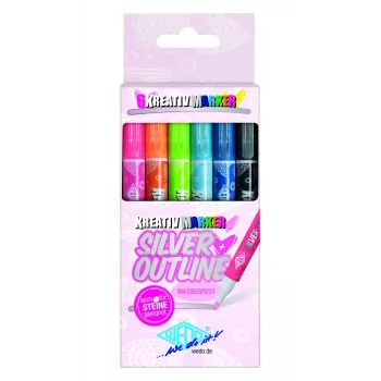 Wedo Silver Outline -tussi 6 kpl oranssi