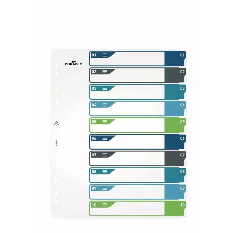 Tyhjät välilehdet Durable 679527 monivärinen polypropeeni PP