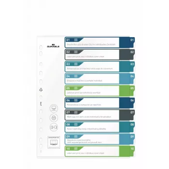 Tyhjät välilehdet Durable 679527 monivärinen polypropeeni PP