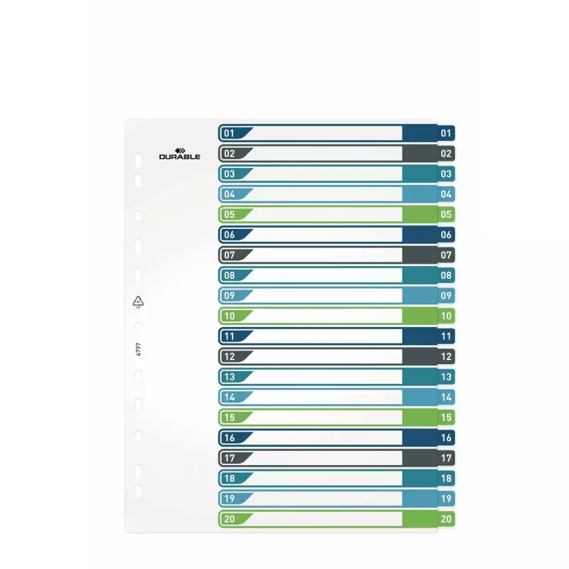 Durable 679727 tyhjä välilehti monivärinen polypropeeni 245 x 305 mm