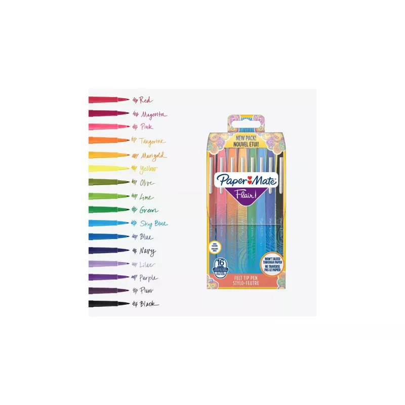 Filzstift Medium Papermate Flair monivärinen 16 kpl