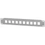Intellinet patch-paneeli, sokkakansi, 10 tuuman, 1HE, 10-porttinen, harmaa, rack-asennus, 1HE, harmaa