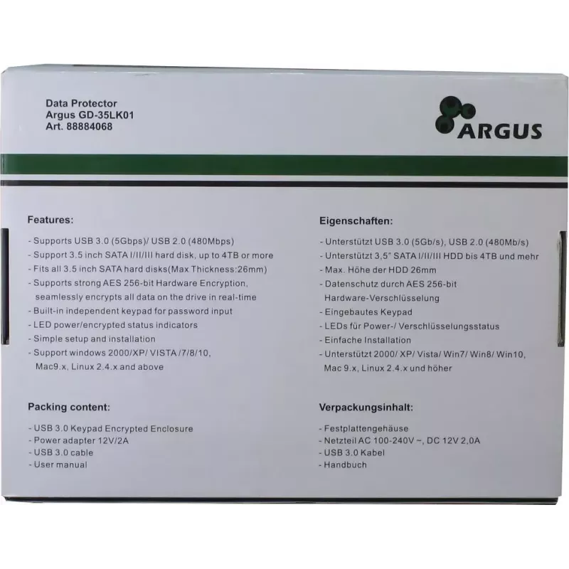 HDD-kotelo Inter-Tech Argus GD-35LK01 musta 3,5