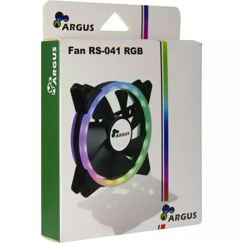 Tuuletin Inter-Tech RS-041 RGB 12 cm musta