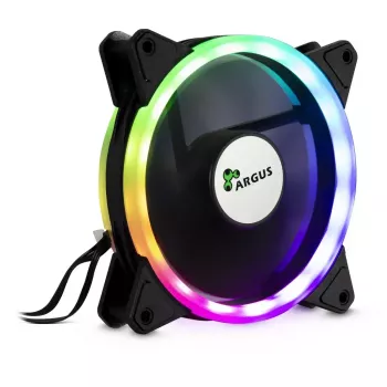 Tuuletin Inter-Tech RS-041 RGB 12 cm musta