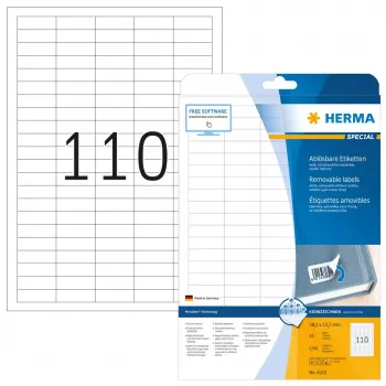 Itseliimautuvat tulostustarrat HERMA irrotettavat tarrat A4 38,1x12,7 mm