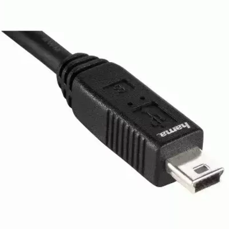 Hama USB 2.0 liitäntäkaapeli, 1,8 m USB-kaapeli USB A - Mini-USB B musta