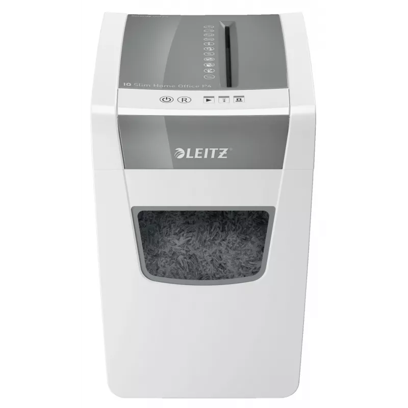Leitz IQ ohut kotitoimiston silppuri P4, ristileikkaus, 22 cm, 4 x 28 mm, 23 L, 225 arkkia, 58 dB