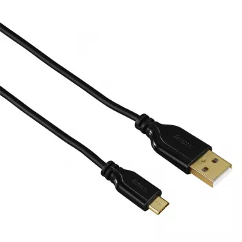 Hama 0,75m, USB2.0-A/USB2.0 Micro-B USB-kaapeli USB A Micro-USB B musta