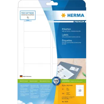 Itseliimautuva tulostintarra HERMA Labels Premium A4 83,8x50,8 mm