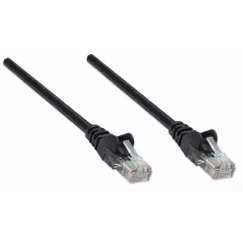 Intellinet verkkopatch-kaapeli, Cat5e, 10 m, musta, CCA, U/UTP, PVC, RJ45, kullatut kontaktit, taittosuoja, vedonpoisto, elinikäinen takuu