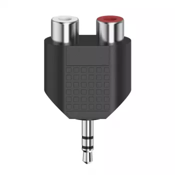 Hama 00205187 kaapelisovitin 3,5 mm 2 x RCA musta hopea