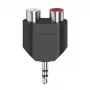 Hama 00205187 kaapelisovitin 3,5 mm 2 x RCA musta hopea
