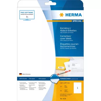 Itseliimautuvat tarrat HERMA A4 210x297 mm 25 kpl