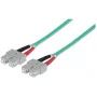 Intellinet kuitu-verkkokaapeli, OM3, SC/SC, 5 m, aqua, duplex, multimode, 50/125 µm, LSZH, kuitu, elinikäinen takuu