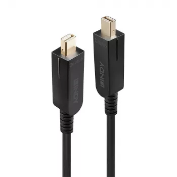 Lindy 100m kuituoptinen hybridi Mini DisplayPort 1.4 -kaapeli irrotettavilla DP-liittimillä