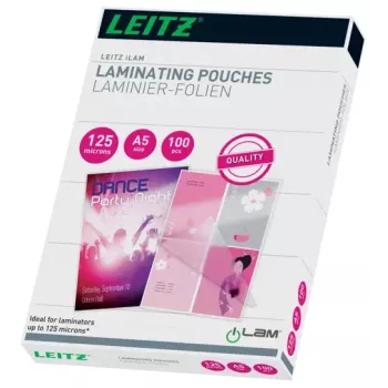 Leitz iLAM Premium Glossy A5 -laminaattitaskut, 125 mikronia, 100 kpl:n pakkaus