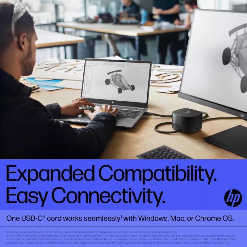 HP Thunderbolt Dock 280W G4 langallinen telakointiasema Thunderbolt 4 musta