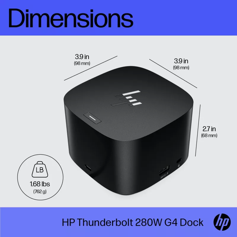 HP Thunderbolt Dock 280W G4 langallinen telakointiasema Thunderbolt 4 musta