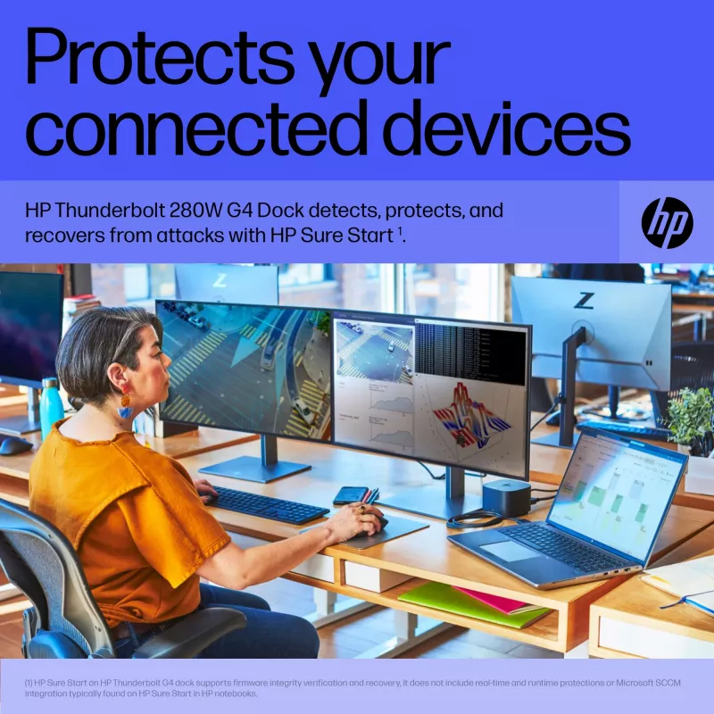 HP Thunderbolt Dock 280W G4 langallinen telakointiasema Thunderbolt 4 musta