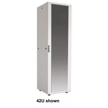 Intellinet 19 tuuman verkkokaappi - vapaasti seisova (Basic), 22HE, 600x800 mm (leveys x syvyys), harmaa, Flatpack, max. 600 kg, yhden pisteen ovilukko, yksi lukko per sivuseinä, käytettävä syvyys 123 - 573 mm, IP20-sertifioitu, teräs