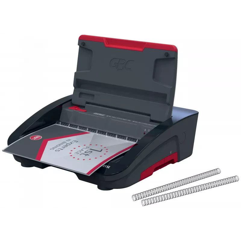 GBC WireBind® WB15E sähköinen sidontakone, lankasidontakone, sähköinen, 125 arkkia, musta, punainen