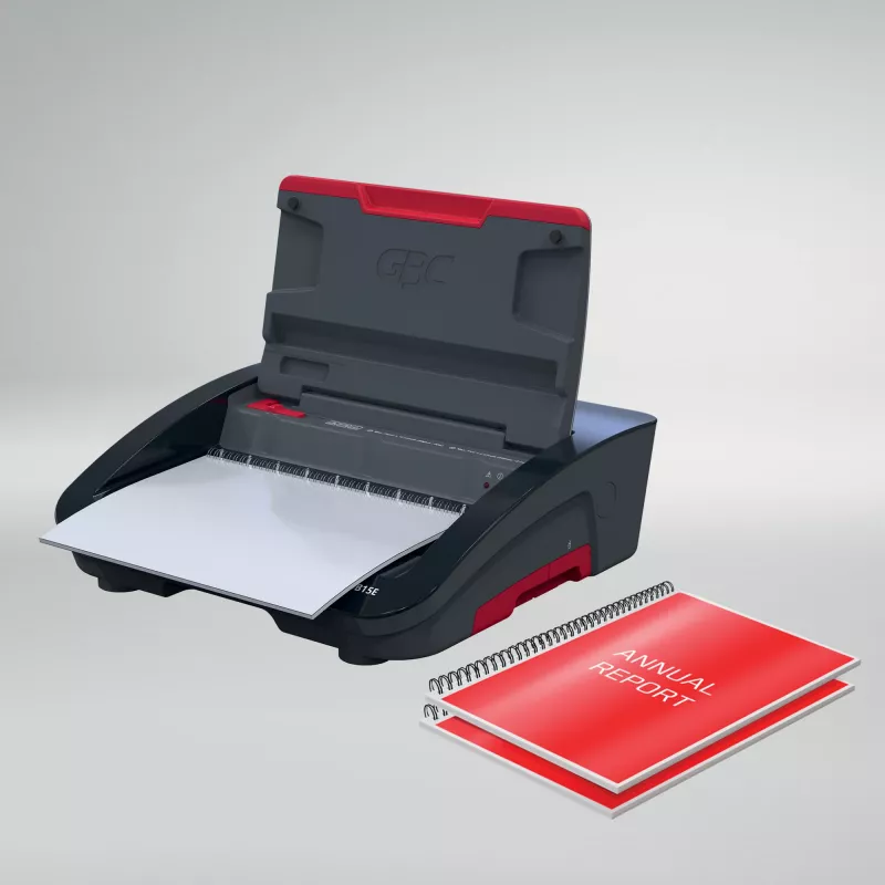 GBC WireBind® WB15E sähköinen sidontakone, lankasidontakone, sähköinen, 125 arkkia, musta, punainen