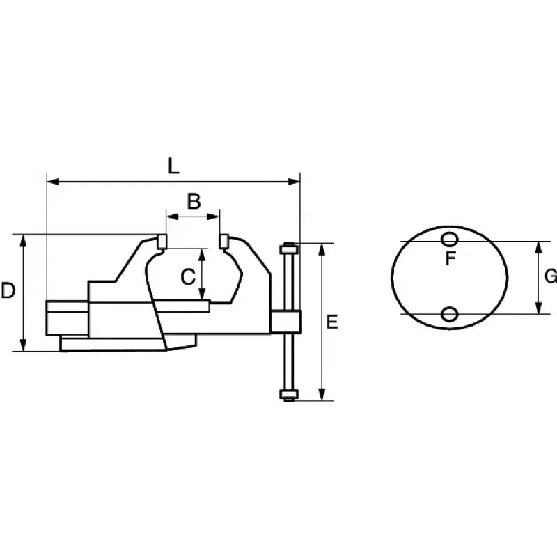 Ruuvipenkki Bahco 834V-6 paino 19 kg
