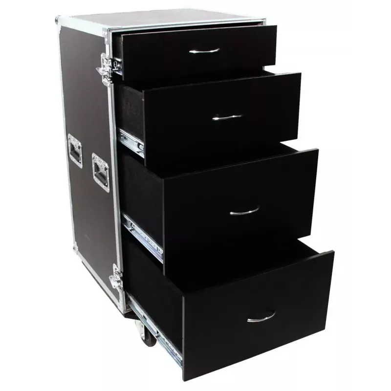 Flightcase Roadinger 30126432 vaneri musta hopea 64,5 kg