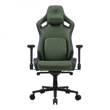Yleispelituoli Cougar DEFENSOR S ARMY vihreä F — pehmustettu istuin, 150 kg max, L 760 × S 690 mm, K 129,5–137 cm
