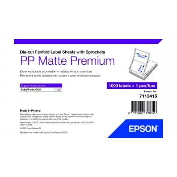 Itseliimautuva tulostintarra Epson 7113416, valkoinen, 20,3x15,2 cm, 1 000 kpl