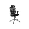 Ergonominen toimistotuoli EQUIP 651053 niskatuella ja käsinojilla, verkkoselkänoja, pehmustettu istuin, korkeussäädettävä 117–135 cm, leveys 660 mm, musta