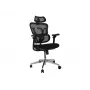 Ergonominen toimistotuoli EQUIP 651053 niskatuella ja käsinojilla, verkkoselkänoja, pehmustettu istuin, korkeussäädettävä 117–135 cm, leveys 660 mm, musta