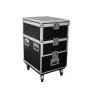 Flightcase Roadinger 30126430 vaneri 38 kg musta hopea