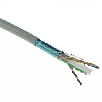 ACT Cat 6 F/UTP kiinteä asennuskaapeli, PVC, CPR eurooppalainen luokka ECA, 24 AWG, harmaa, 500 metriä