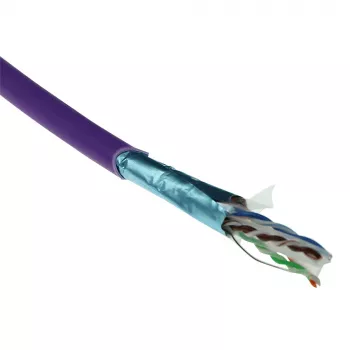 ACT Cat 6A F/UTP massiivi-asennuskaapeli, LSZH, CPR-eurooppalainen luokka ECA, 24 AWG, violetti, 500 metriä