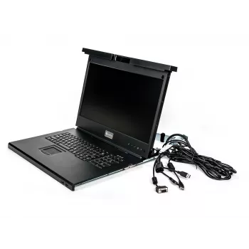 Vertiv Avocent LRA185KMM-205 -rack-konsoli 48,3 cm (19 tuumaa) 1366 x 768 pikseliä muovi, teräs musta 1U