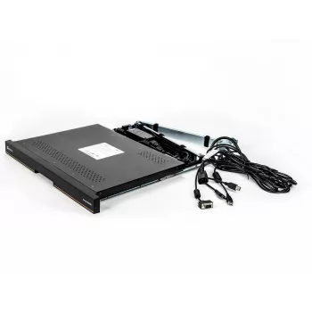 Vertiv Avocent LRA185KMM-205 -rack-konsoli 48,3 cm (19 tuumaa) 1366 x 768 pikseliä muovi, teräs musta 1U