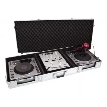 Hardcase Roadinger 30125356 DJ-kontrollerille vaneri musta hopea