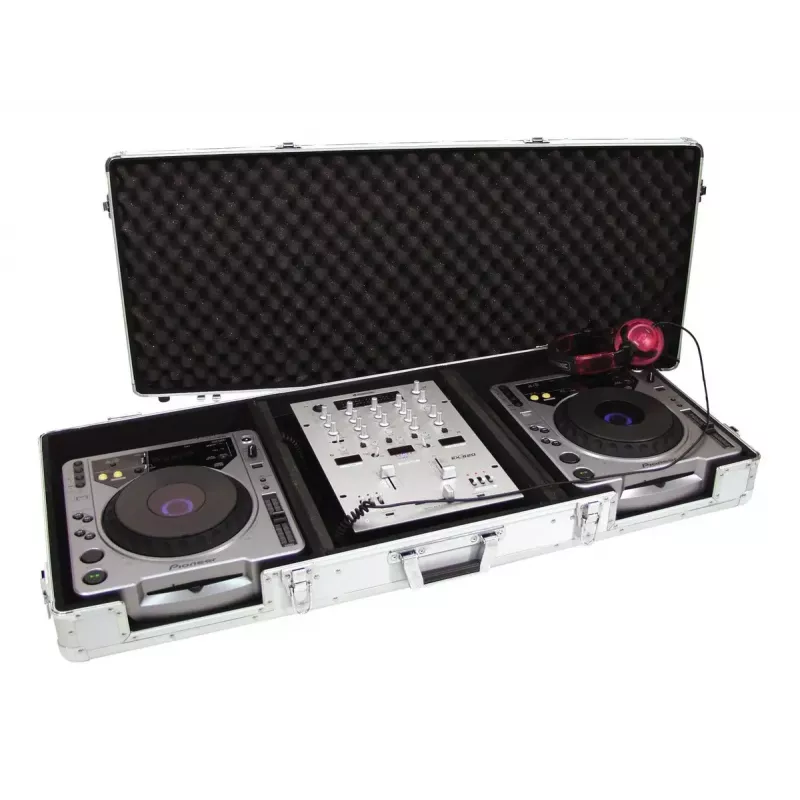 Hardcase Roadinger 30125356 DJ-kontrollerille vaneri musta hopea