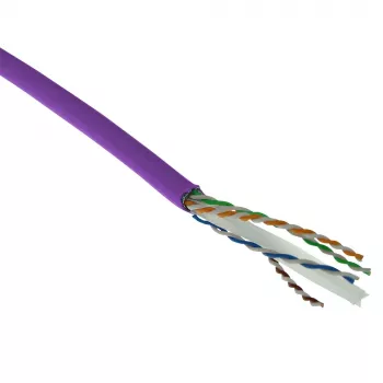 ACT Cat 6 F/UTP solid-asennuskaapeli, LSZH, CPR Euroclass ECA, 24 AWG, violetti, 305 metriä