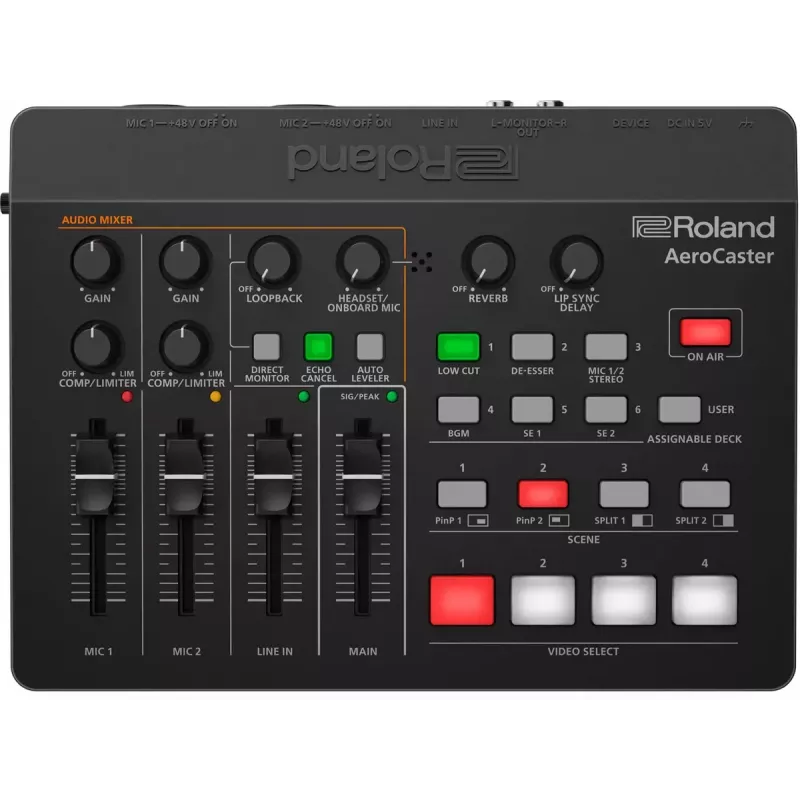 Audioliitäntä Roland AeroCaster musta 24 bit 48 kHz Phantom Power 48 V