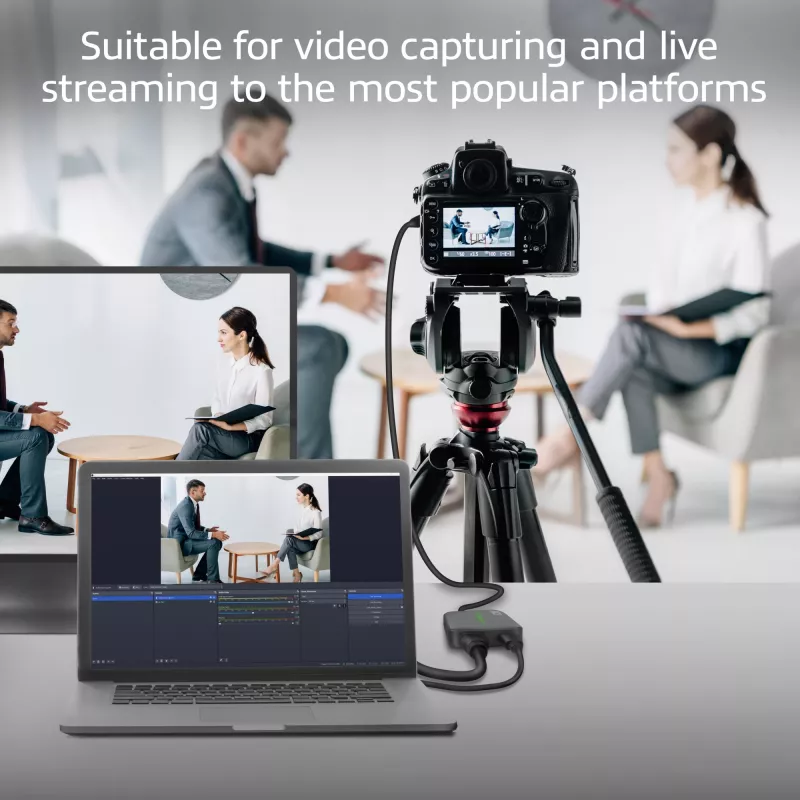 ACT USB-C -videokaappauskortti, HDMI 4K@60Hz läpivienti, 4K@30Hz tallennus